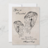 ヴィンテージクラゲ赤ちゃんシャワービーチ招待状 招待状 (正面)