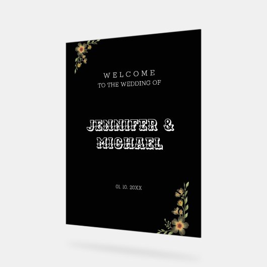 ヴィンテージクラシカルウェディングウェルカム アクリルサイン (傾斜)