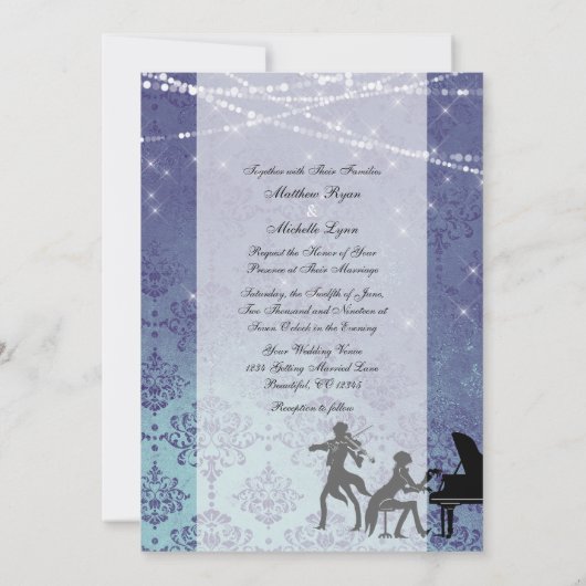 ヴィンテージクラシカルシャンデリア結婚式の招待 招待状 (裏面)