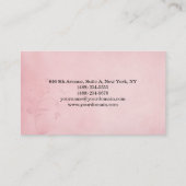 ヴィンテージクラシカルフラワーピンクプロフェッショナル 名刺 (裏面)