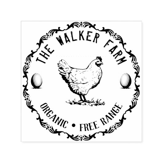 ヴィンテージクラシカル⎢卵の自墨付きS セルフインキングスタンプ (デザイン)