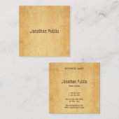 ヴィンテージクラシックな紙の優雅なクールなデザイン スクエア名刺 (正面/裏面)