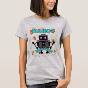 ヴィンテージクラシックのおもしろい可憐さに襲われるロボット Tシャツ