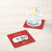 ヴィンテージクラシックの丸い隊商 スクエアペーパーコースター (インサイチュ)