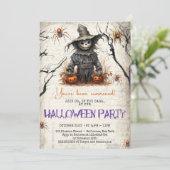 ヴィンテージクラシックの伝統ハロウィーンのかかし 招待状 (スタンド正面)