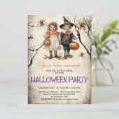 ヴィンテージクラシックの伝統ハロウィーンの子供の衣装 招待状 (スタンド正面)