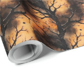 ヴィンテージクラシックの伝統ハロウィーンの幽霊のよく出る森 ラッピングペーパー (ロールコーナー)