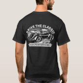 ヴィンテージクラシックの車を運転する Tシャツ (裏面)