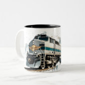 ヴィンテージクラシックアメリカン鉄道輸送 ツートーンマグカップ (正面左)