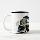 ヴィンテージクラシックアメリカン鉄道輸送 ツートーンマグカップ (左)