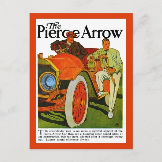 ヴィンテージクラシックアメリカン1900sピアスアロー車 ポストカード (正面)