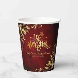 ヴィンテージクラシックアンティークモノグラ結婚ム名 紙コップ