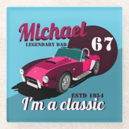 ヴィンテージクラシックアンティーク車の伝説的なパパ名 ガラスコースター