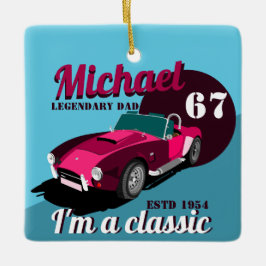 ヴィンテージクラシックアンティーク車の伝説的なパパ名 セラミックオーナメント