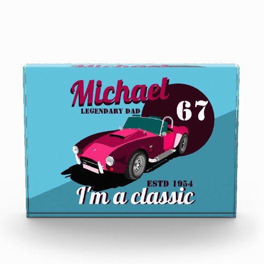 ヴィンテージクラシックアンティーク車の伝説的なパパ名 フォトブロック (正面)