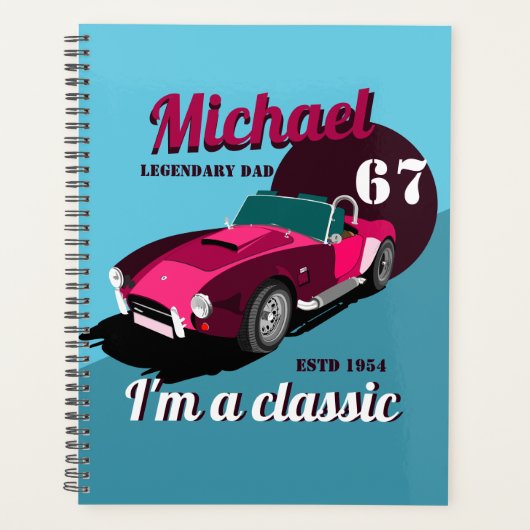 ヴィンテージクラシックアンティーク車の伝説的なパパ名 プランナー手帳 (正面)
