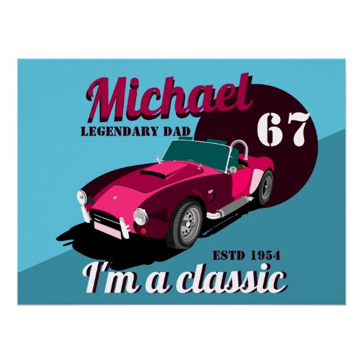 ヴィンテージクラシックアンティーク車の伝説的なパパ名 ポスター (正面)