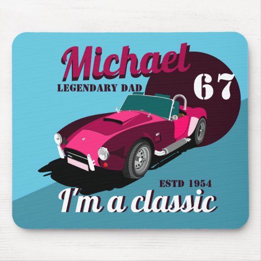 ヴィンテージクラシックアンティーク車の伝説的なパパ名 マウスパッド (正面)