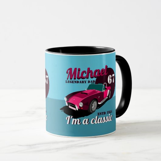 ヴィンテージクラシックアンティーク車の伝説的なパパ名 マグカップ (正面右)