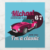 ヴィンテージクラシックアンティーク車の伝説的なパパ名 ワインラベル (シングルラベル)