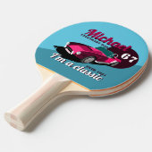ヴィンテージクラシックアンティーク車の伝説的なパパ名 卓球ラケット (正面アングル)