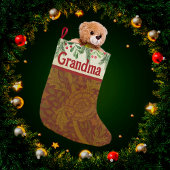 ヴィンテージクラシックウィリアムモリスパーソナライズされた金ゴールド スモールクリスマスストッキング