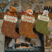 ヴィンテージクラシックウィリアムモリスホリデーパーソナライズド ラージクリスマスストッキング