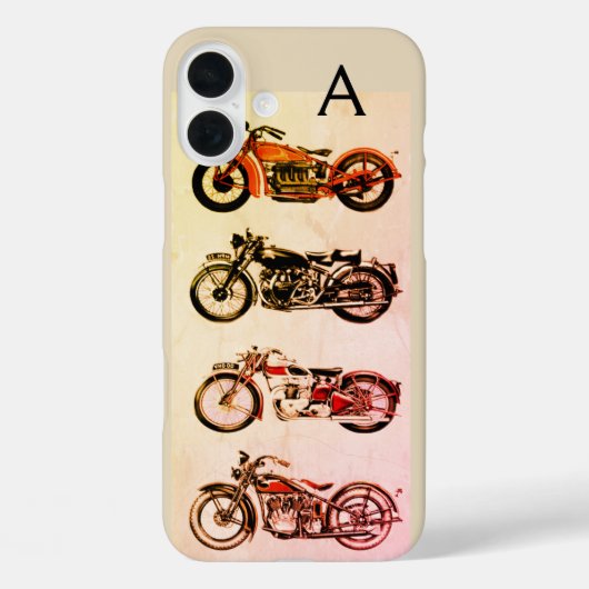 ヴィンテージクラシックオートバイスモノグラム Case-Mate iPhoneケース (裏面)