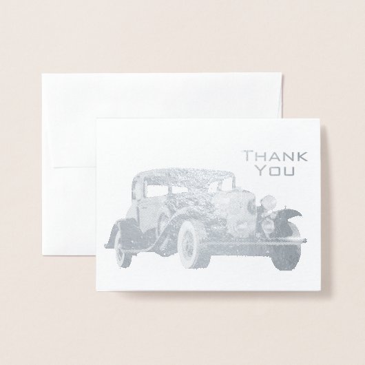 ヴィンテージクラシックオールド男らしカー 箔カード (封筒付き正面)