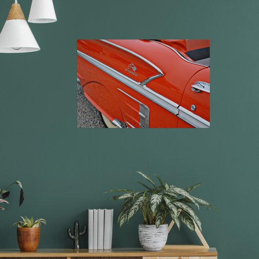 ヴィンテージクラシックカーインパラクローズアップ ポスター (リビング1)