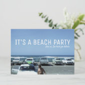 ヴィンテージクラシックカーズブルー海ビーチパーティー 招待状 (スタンド正面)