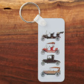 ヴィンテージクラシックカー車の白黒赤 キーホルダー (正面)