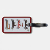 ヴィンテージクラシックカー車の白黒赤 ラゲッジタグ (裏面横)