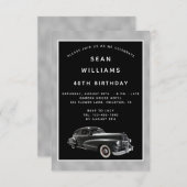 ヴィンテージクラシックカー40th誕生日パーティー 招待状 (正面/裏面)