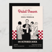 ヴィンテージクラシックガールズブライダルシャワー 招待状 (正面/裏面)