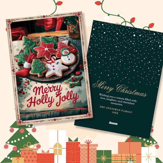 ヴィンテージクラシックキャンディーケーンクリスマスグリーティング シーズンカード