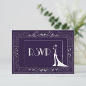 ヴィンテージクラシックギャツビースタイルニューRSVP2マヌエラ 出欠カード (スタンド正面)