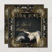 ヴィンテージクラシックギャツビースタイルブライダルシャワー 招待状 (正面/裏面)