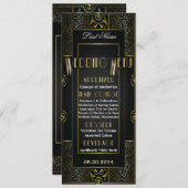 ヴィンテージクラシックギャツビースタイル結婚ズ・メニュー メニュー (正面/裏面)