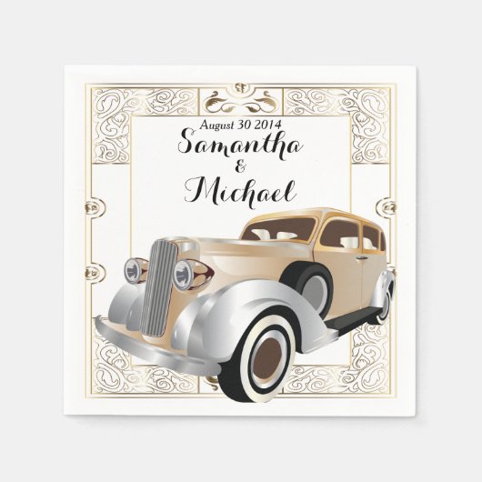 ヴィンテージクラシックギャツビースタイル スタンダードカクテルナプキン (正面)