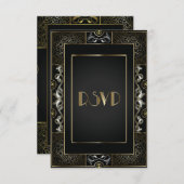 ヴィンテージクラシックギャツビースタイルRSVP 出欠カード (正面/裏面)