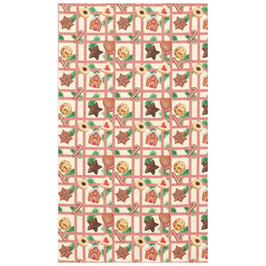 ヴィンテージクラシッククリスマスのジンジャーブレッドCookie テーブルクロス (正面)