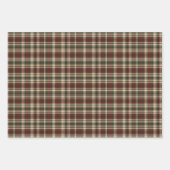 ヴィンテージクラシッククリスマスタータンチェックの赤い緑 ラッピングペーパーシート (正面3)