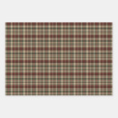ヴィンテージクラシッククリスマスタータンチェックの赤い緑 ラッピングペーパーシート (正面)