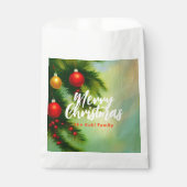 ヴィンテージクラシッククリスマスボールを松の枝に フェイバーバッグ (正面)