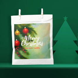 ヴィンテージクラシッククリスマスボールを松の枝に フェイバーバッグ