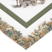 ヴィンテージクラシックグリーン金ゴールドトナカイとスリー テーブルクロス (アングル)