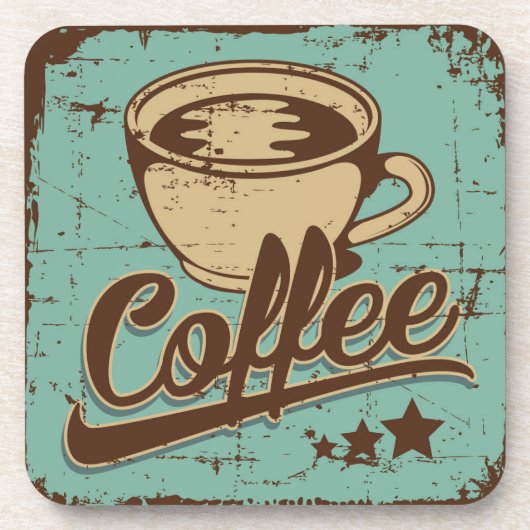 ヴィンテージクラシックコーヒーオリーブグリーン コースター (正面)