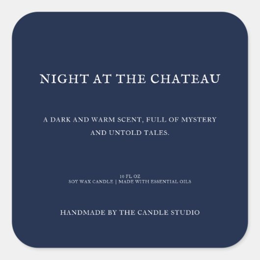 ヴィンテージクラシックゴシック系ダークブルー包装用キャンドル スクエアシール (正面)