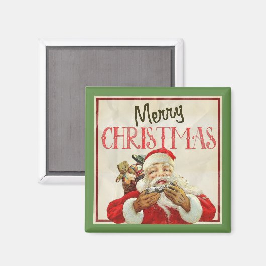 ヴィンテージクラシックサンタクロースクリスマス マグネット (正面/裏面)